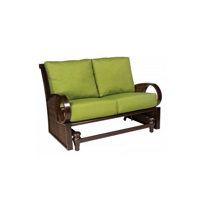 North Shore Loveseat Glider Bench With Cushions With Padded Sling Loveseats With Cushions (Photo 12 of 20)