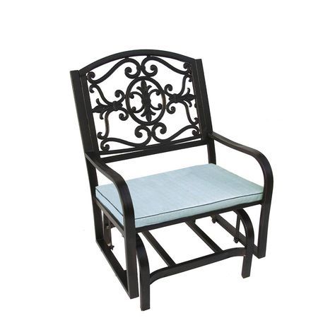 Oakland Living Lakeville Aluminum Outdoor Glider With Pertaining To Aluminum Glider Benches With Cushion (View 5 of 20)