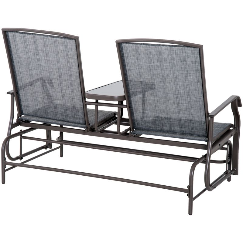 Out/y Outdoor Glider Bench Patio Swing Chair Garden Porch Within Outdoor Steel Patio Swing Glider Benches (Photo 16 of 20)
