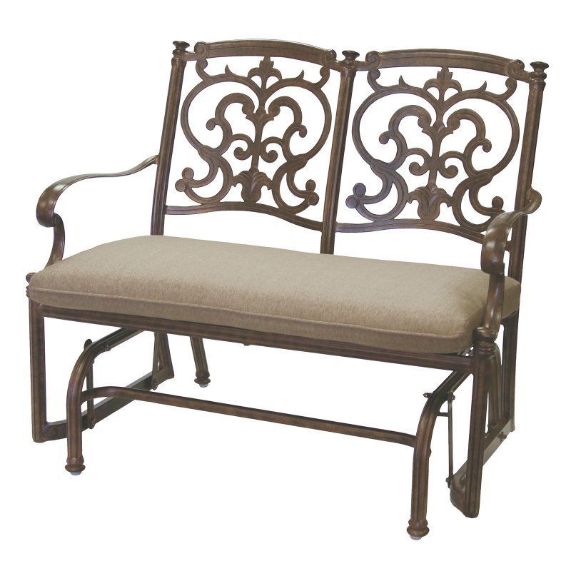 Outdoor Darlee Santa Barbara Bench Glider With Sesame Seat Pertaining To Glider Benches With Cushions (Photo 7 of 20)