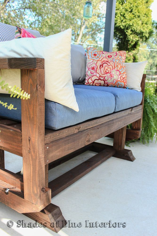 Outdoor Loveseat Glider | Diy Outdoor Furniture, Outdoor Inside Loveseat Glider Benches With Cushions (Photo 6 of 21)