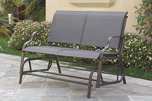 Outdoor Patio Swing Glider Loveseat Bench Chair Steel Frame Intended For Steel Patio Swing Glider Benches (Photo 6 of 20)