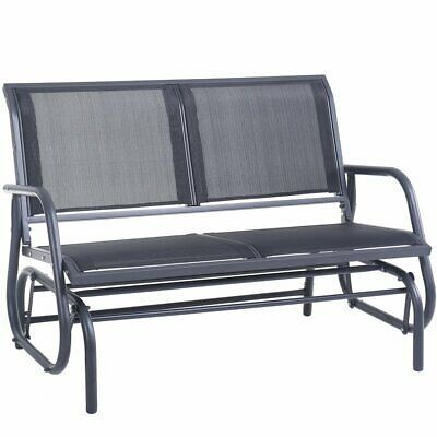 Outdoor Swing Glider Chair, Patio Lawn Bench For 2 Person Pertaining To Outdoor Patio Swing Glider Bench Chair S (Photo 14 of 20)