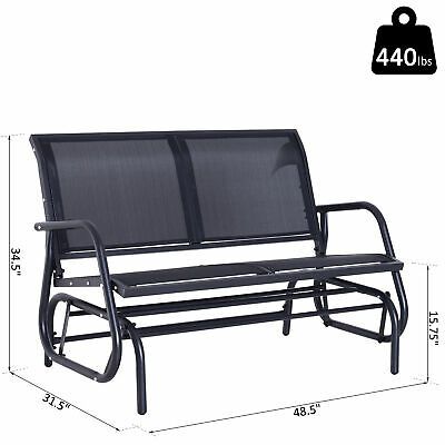 Outsunny 2 Person Outdoor Porch Swing Bench Home & Garden With 2 Person Black Steel Outdoor Swings (View 6 of 20)