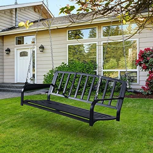Outsunny 50" 2 Person Weather Resistant Steel Outdoor Pertaining To 2 Person Black Steel Outdoor Swings (Photo 16 of 20)