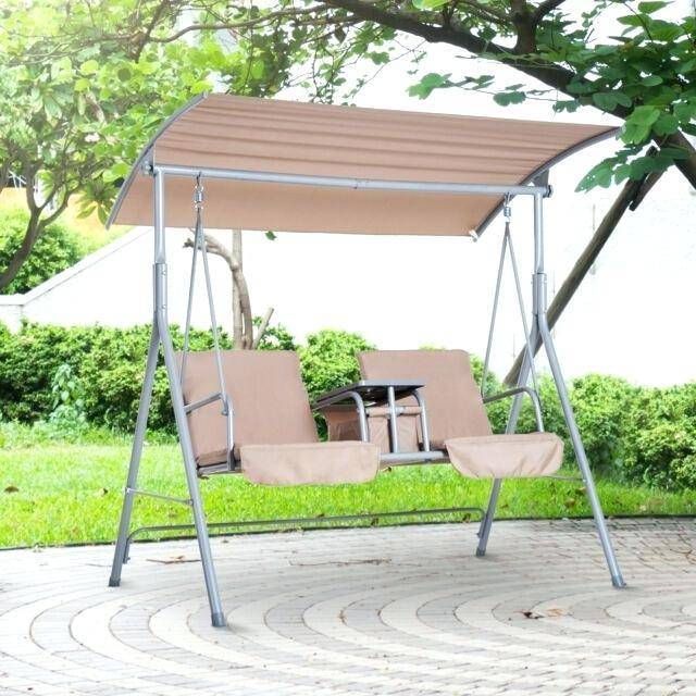 Patio Charming Swing Canopy Replacement Outdoor Porch Double Throughout Wicker Glider Outdoor Porch Swings With Stand (Photo 19 of 20)