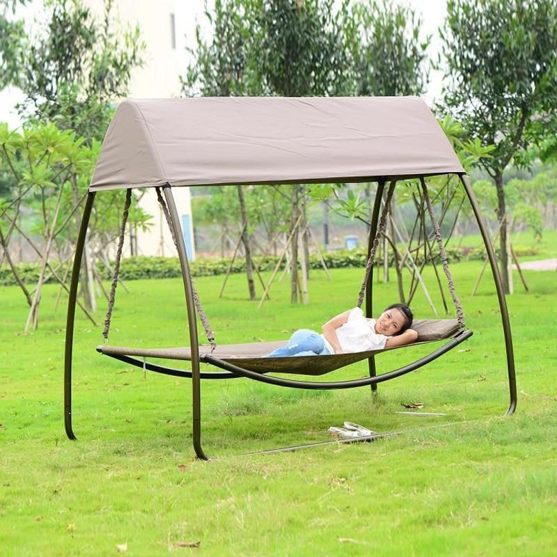 Patio Leisure Luxury Durable Iron Garden Swing Chair Outdoor For Garden Leisure Outdoor Hammock Patio Canopy Rocking Chairs (Photo 1 of 20)