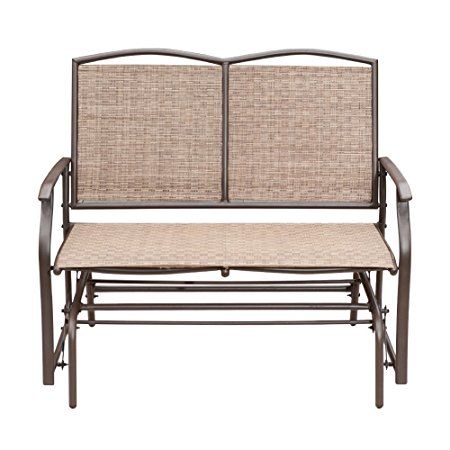 Patio Swing Glider Bench For 2 Person,garden Chair Rocking Loveseat,all  Weatherproof,brown Capacity 150kgs – Buy Garden Chair Rocking  Loveseat,patio Within Outdoor Patio Swing Glider Bench Chairs (Photo 10 of 20)
