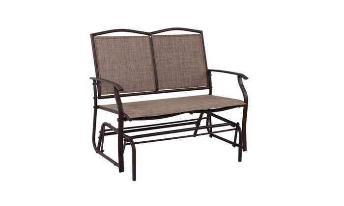 Patio Swing Glider Bench For 2 Persons Rocking Chair, Loveseat Within Outdoor Patio Swing Glider Bench Chairs (Photo 15 of 20)