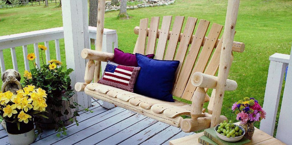 Patio Swing – The Favorite Place For A Family Gathering With Canopy Patio Porch Swings With Pillows And Cup Holders (Photo 8 of 20)