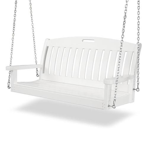 Polywood Nautical White Porch Swing At Lowes With Nautical Porch Swings (View 9 of 20)