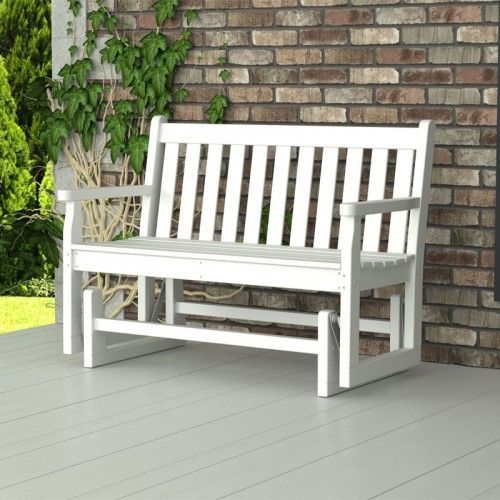 Polywood Traditional Garden 4ft. Recycled Plastic Glider Throughout Traditional Glider Benches (Photo 7 of 20)