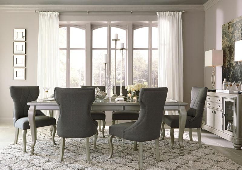 Popular Contemporary Rectangular Dining Tables Regarding Details About Julien – 7pcs Mid Classic Modern Silver Rectangular Dining  Room Table Chairs Set (View 19 of 20)