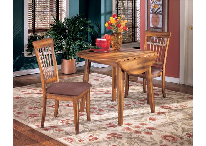 Popular Furniture Exchange Berringer Round Drop Leaf Table & 2 Chairs For Transitional Drop Leaf Casual Dining Tables (Photo 20 of 20)