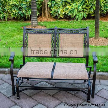 Porch Sling Aluminum Loveseat Glider/double Gliader Metal Within Aluminum Outdoor Double Glider Benches (Photo 18 of 20)