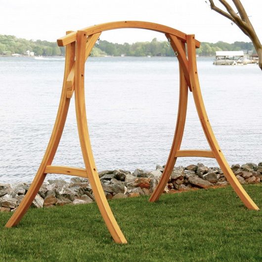 Porch Swing Stand – Cypress Regarding Hardwood Hanging Porch Swings With Stand (Photo 8 of 20)