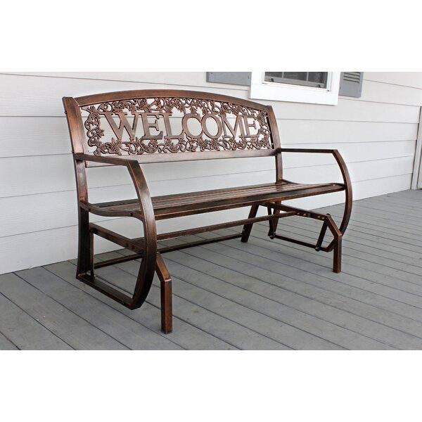 Purchase Callen 49 Outdoor Patio Swing Glider Bench Chair Pertaining To Iron Grove Slatted Glider Benches (Photo 12 of 20)