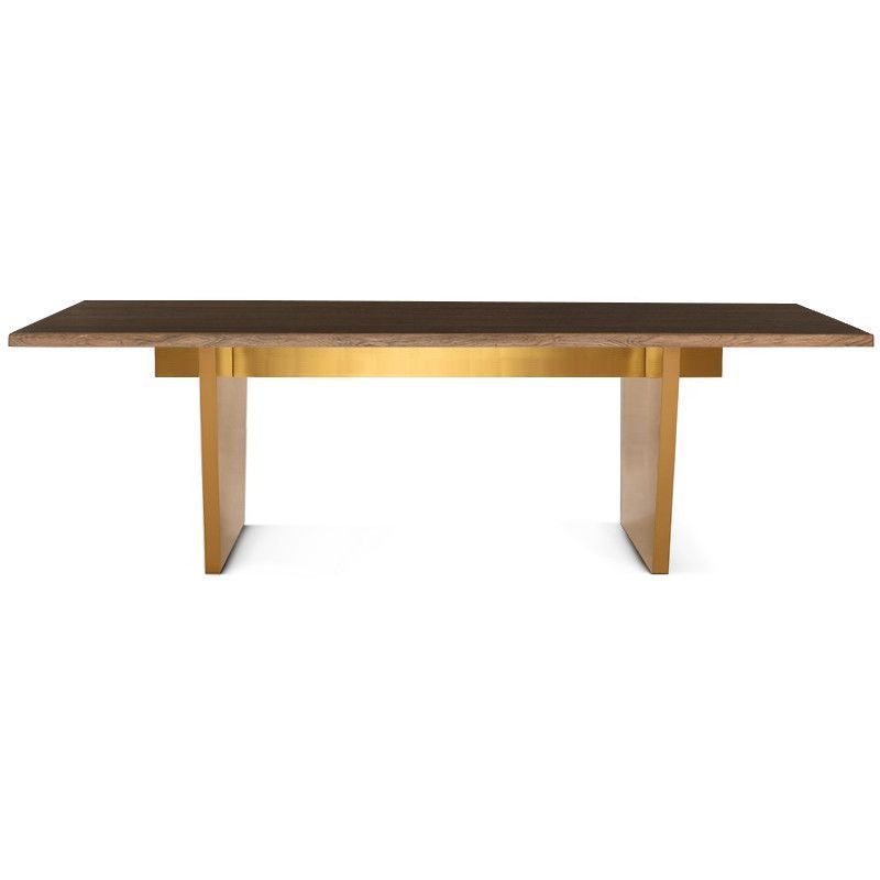 Recent Aiden Seared Oak + Gold Live Edge Dining Table (View 5 of 20)