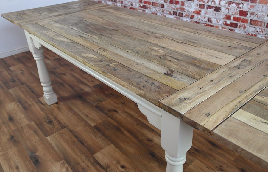 Recent Extendable Rustic Farmhouse Dining Table Painted In Farrow Pertaining To 8 Seater Wood Contemporary Dining Tables With Extension Leaf (View 15 of 20)