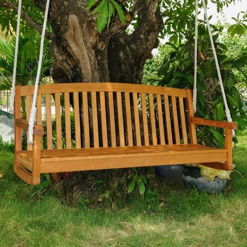Featured Photo of 20 The Best 3-person Light Teak Oil Wood Outdoor Swings