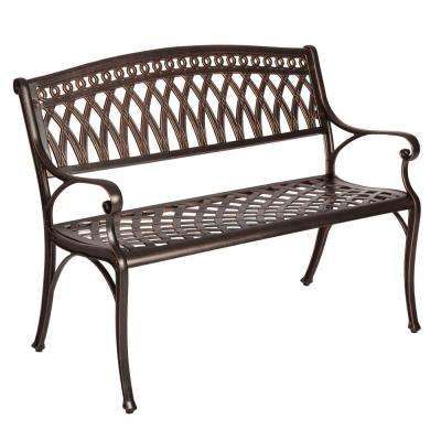 Simone 2 Person Antique Bronze Cast Aluminum Outdoor Bench Intended For 2 Person Antique Black Iron Outdoor Gliders (View 6 of 20)