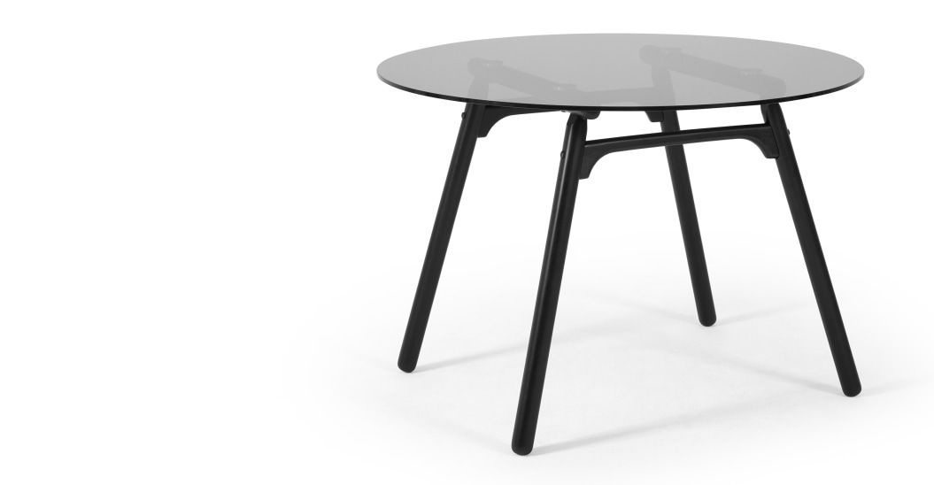 Smoked Oval Glasstop Dining Tables Inside 2019 Philly 4 Seat Glass Top Dining Table, Black And Smoked Glass (Photo 4 of 20)