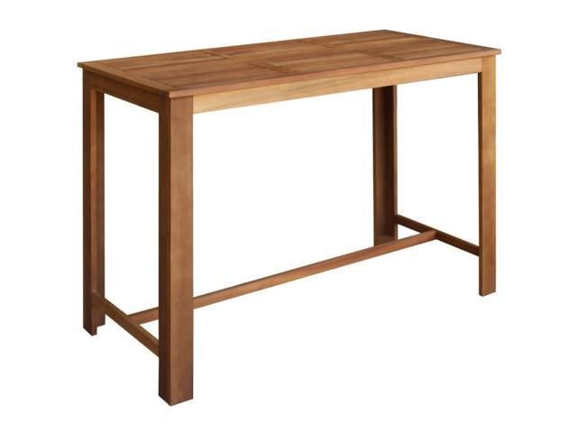 Solid Acacia Wood Dining Tables Pertaining To Trendy Vidaxl Solid Acacia Wood Bar Table 59"x27.6" Bistro Table Bar Dining Table  – Newegg (Photo 10 of 20)