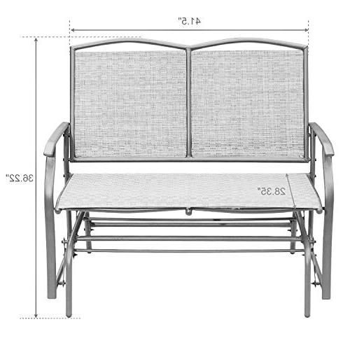 Sunlife Outdoor Swing Glider 2 Person, Patio Furniture Inside 2 Person Loveseat Chair Patio Porch Swings With Rocker (Photo 13 of 20)