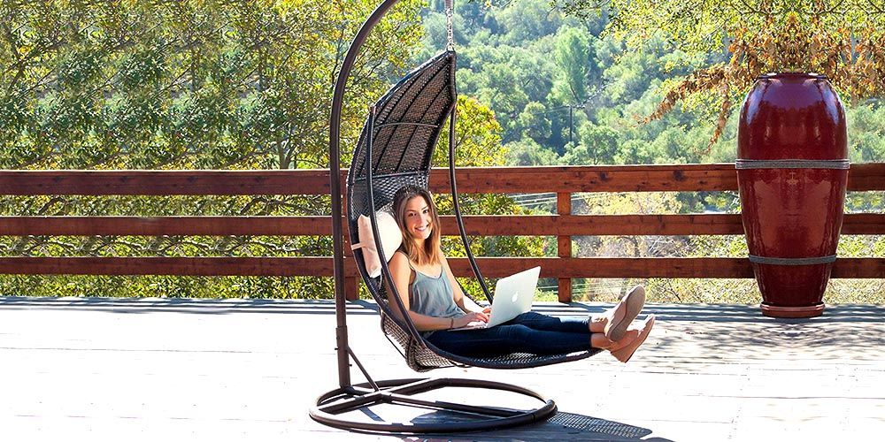 The Best Wicker Single Hammock Chair With Stand | Home In Outdoor Wicker Plastic Tear Porch Swings With Stand (Photo 19 of 20)