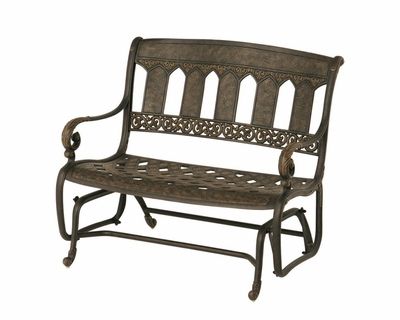 The Tuscana Collection Commercial Cast Aluminum Double Glider Within Aluminum Outdoor Double Glider Benches (Photo 20 of 20)
