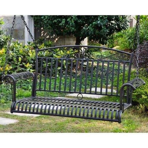 Featured Photo of  Best 20+ of 2-person Antique Black Iron Outdoor Swings