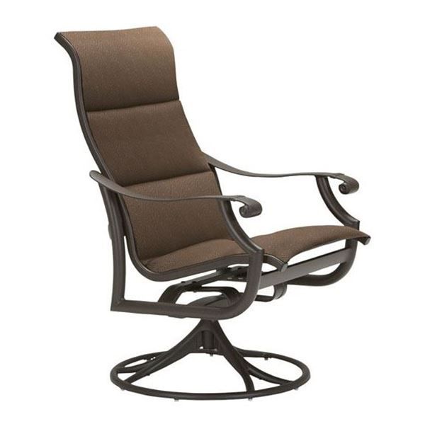 Tropitone Montreux Padded Sling High Back Swivel Rocker, 28 Lbs. In Sling High Back Swivel Chairs (Photo 3 of 20)