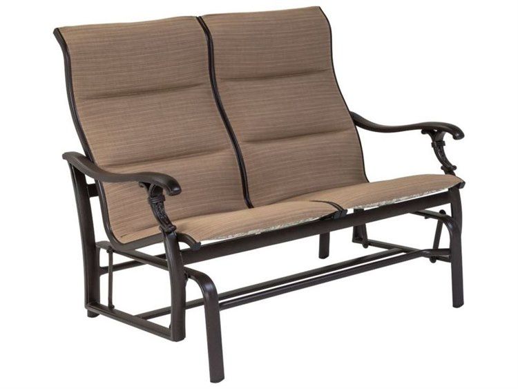 Tropitone Ravello Padded Sling Aluminum Double Glider Within Padded Sling Double Glider Benches (View 15 of 20)