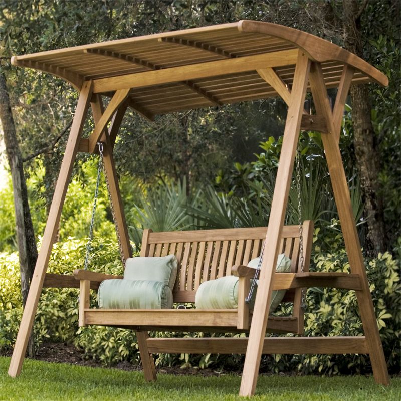 Veranda Swinging Bench With Canopy For Teak Porch Swings (View 11 of 20)