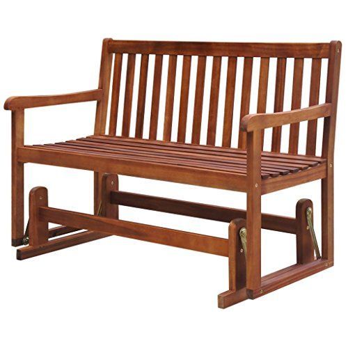 Vidaxl Patio Acacia Wood Garden Glider Bench Porch Swing In Traditional Glider Benches (Photo 19 of 20)