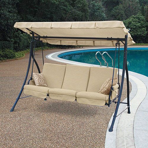 Walmart Harvey 3 Seater Hammock Swing Replacement Canopy Throughout 3 Seater Swings With Frame And Canopy (Photo 18 of 20)