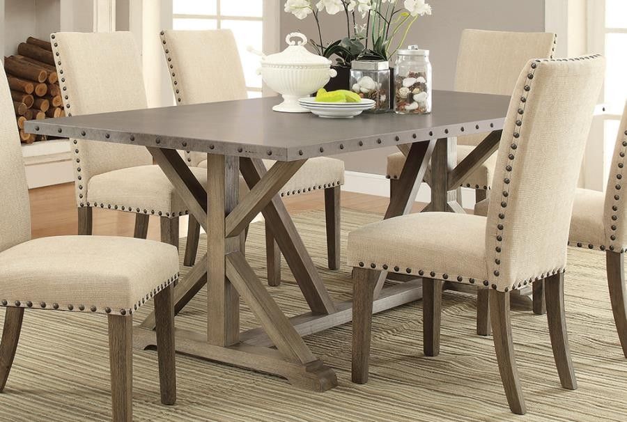 Webber Collection – Webber Rustic Driftwood Dining Table Regarding Current Transitional Driftwood Casual Dining Tables (View 3 of 20)