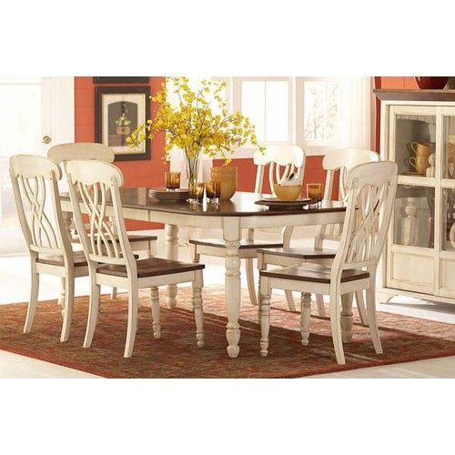Widely Used Two Toned Walnut And Antique White Finish Contemporary Country Dining Table Pertaining To Walnut And Antique White Finish Contemporary Country Dining Tables (View 1 of 20)