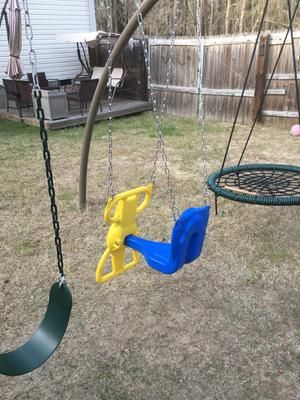 Wind Rider Glider Swing Outdoor Play Swing Set Accessories Throughout Dual Rider Glider Swings With Soft Touch Rope (View 16 of 20)