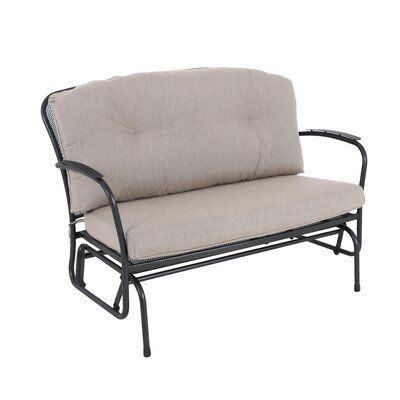Winston Porter Capetown Cushioned Glider Bench With Cushions Intended For Cushioned Glider Benches With Cushions (Photo 1 of 20)