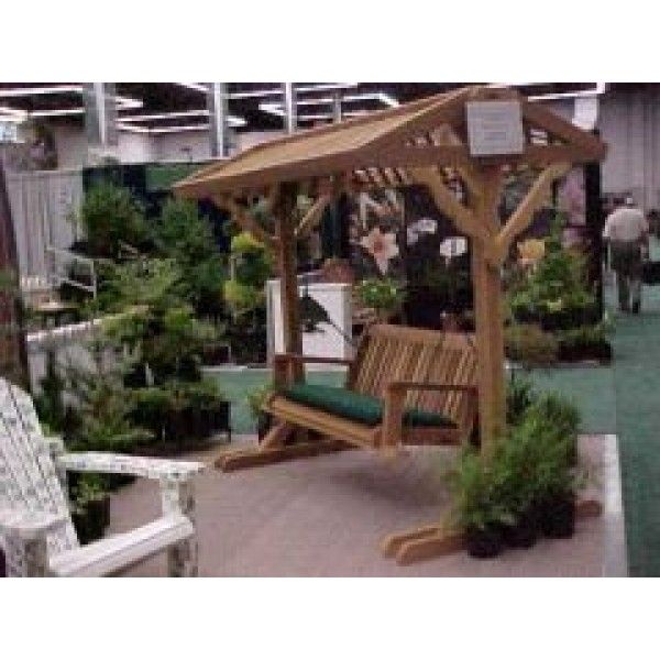 Wood Country 5 Ft. Yard Swing Frame W/ Roof Porch Swing For Pergola Porch Swings With Stand (Photo 20 of 20)