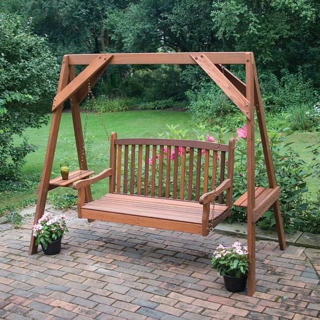 Wood Outdoor Swings For Adults – Rustyridergirl For Hardwood Hanging Porch Swings With Stand (View 6 of 20)