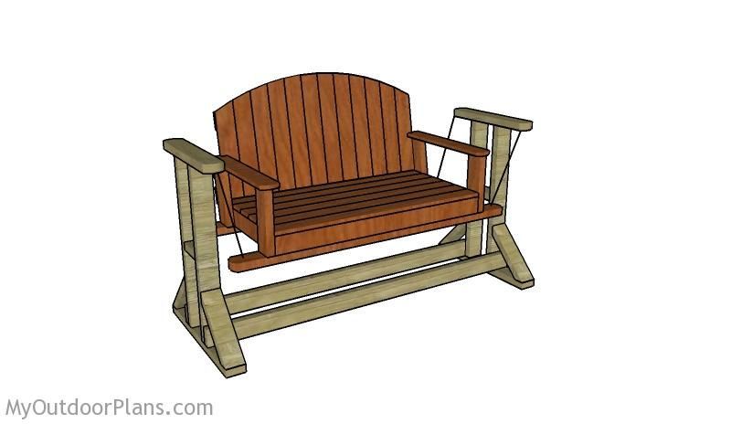 Wooden Glider Swing Plans | Outdoor Furniture Plans, Wooden In Rocking Love Seats Glider Swing Benches With Sturdy Frame (View 15 of 20)