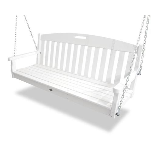 Yacht Club 2 Person Classic White Recycled Plastic Outdoor Swing With Regard To 2 Person White Wood Outdoor Swings (Photo 2 of 20)