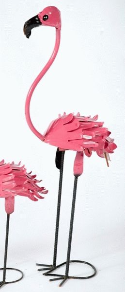 65" Metal Flamingo Yard Decor – Recycled Sculpture With Regard To Flamingo Metal Garden Benches (Photo 15 of 20)