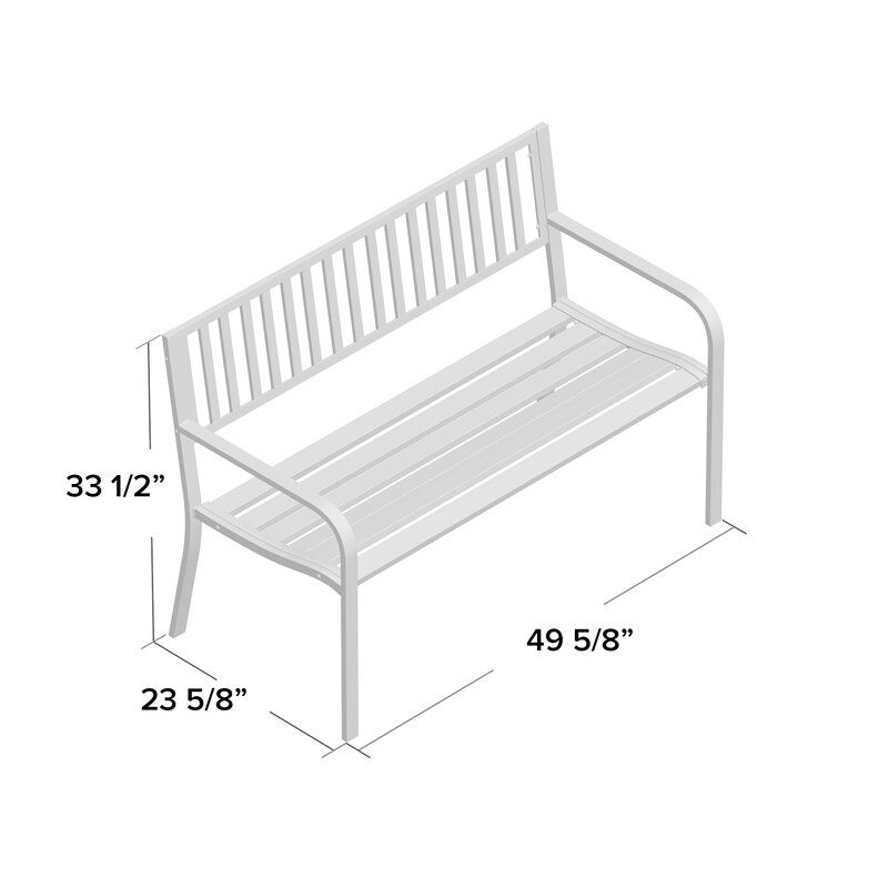 Alvah Slatted Cast Iron And Tubular Steel Garden Bench For Alvah Slatted Cast Iron And Tubular Steel Garden Benches (Photo 9 of 20)