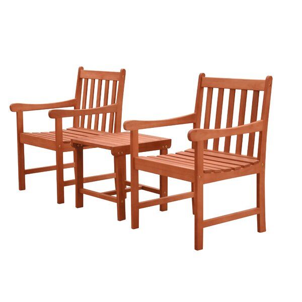Amabel 3 Piece Bistro Set With Amabel Wooden Garden Benches (Photo 20 of 20)