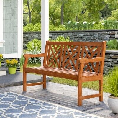 Amabel Wooden Garden Bench For Amabel Patio Diamond Wooden Garden Benches (Photo 5 of 20)