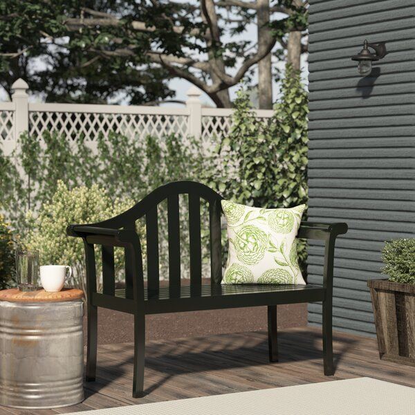 Beachcrest Home Katia Wood Garden Bench Color: – Vozeli Throughout Alfon Wood Garden Benches (View 18 of 20)