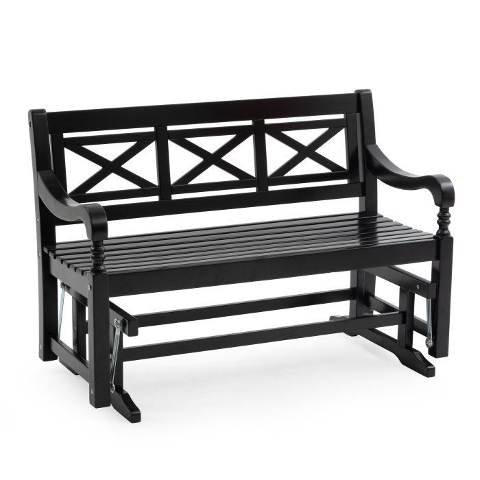 Belham Living Holland 4 Ft. X Back Outdoor Glider Bench Pertaining To Sibbi Glider Benches (Photo 5 of 20)